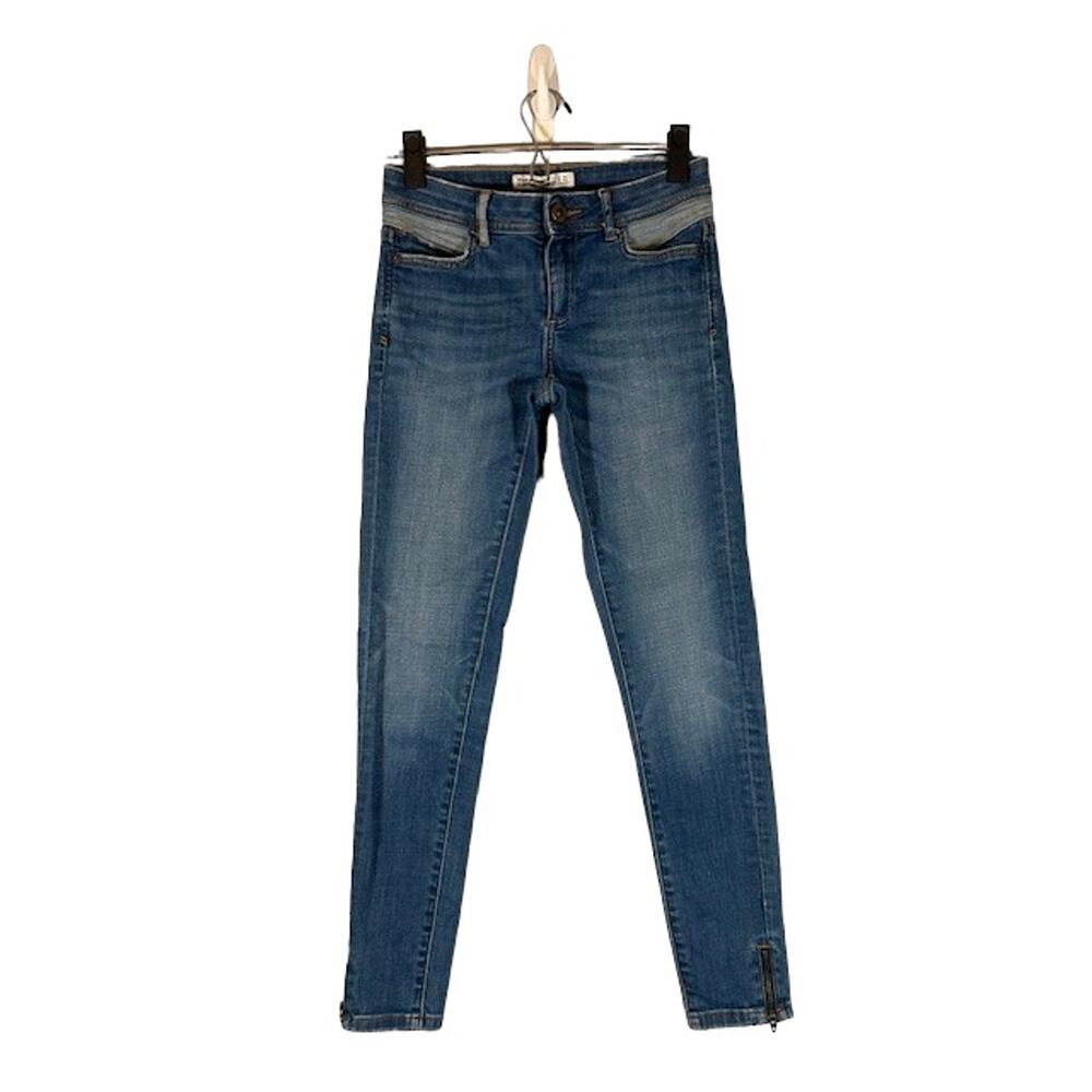 Zara Blue Basic Simple Skinny Ankle Casual Denim Jeans Women Sz 2